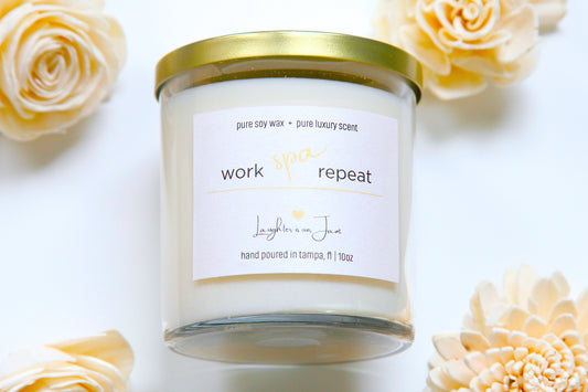 10 ounce candles | work spa repeat